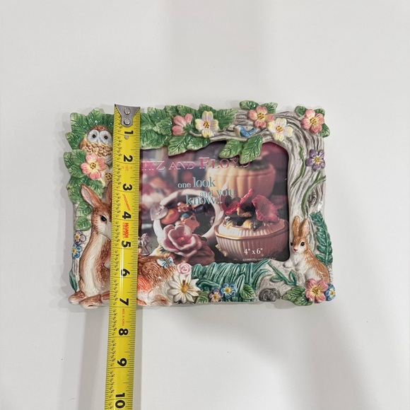 Vintage Fitz & Floyd 1999 Ceramic Woodland Animals 4x6 Picture Frame - Picture 5 of 8